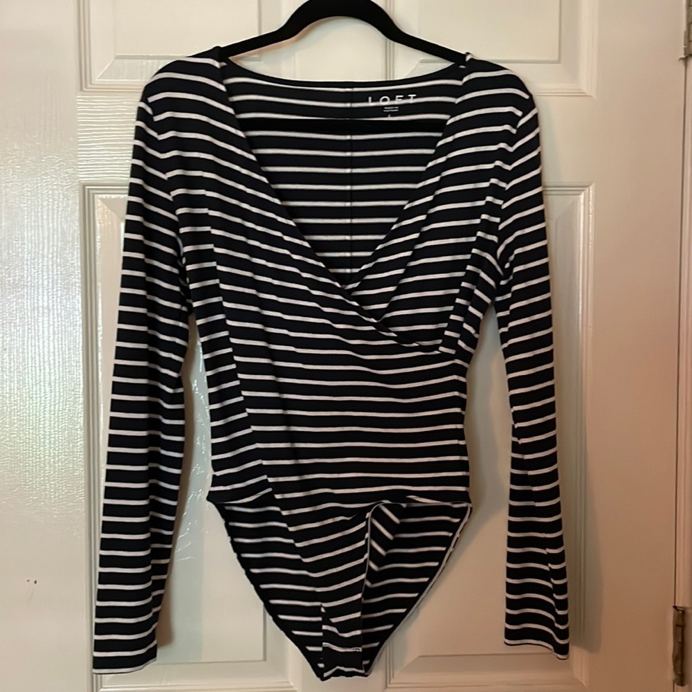 Ann Taylor LOFT knit wrap front bodysuit
